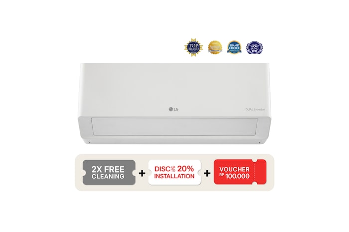 Front view of LG DUALCOOL Inverter Air Conditioner K05NVA.SIN